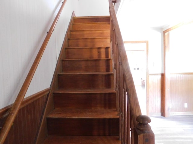 27 Main St, Norridgewock, ME 04957 - stairway featuring wood finished floors and plenty of natural light