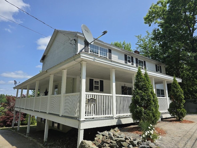 269 Bruckoff Rd, Clifton, ME 04428 - view of side of home featuring covered porch