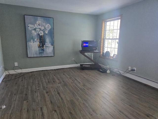 269 Bruckoff Rd, Clifton, ME 04428 - unfurnished living room featuring wood finished floors and baseboards