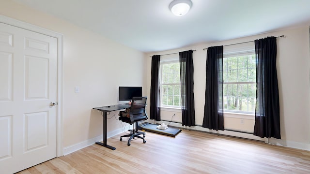 3 Marr Farm Way, Scarborough, ME 04074 - office with wood finished floors and a baseboard radiator