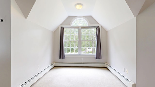 3 Marr Farm Way, Scarborough, ME 04074 - bonus room featuring a baseboard radiator, vaulted ceiling, and light colored carpet