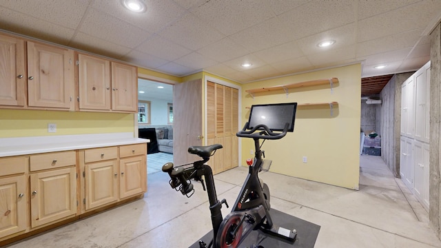 3 Marr Farm Way, Scarborough, ME 04074 - exercise area with recessed lighting and a drop ceiling