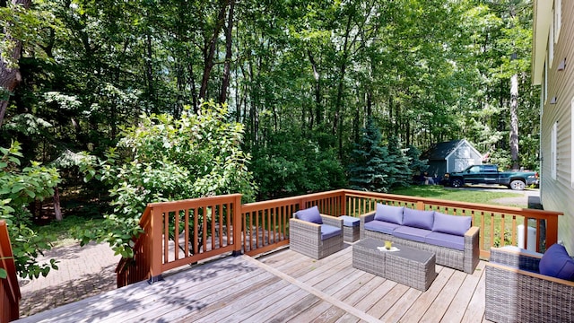 3 Marr Farm Way, Scarborough, ME 04074 - wooden deck with an outdoor living space