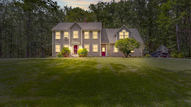 3 Marr Farm Way, Scarborough, ME 04074 - colonial inspired home with a lawn and a chimney