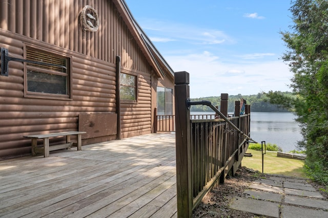 76 Colony Rd, Belgrade, ME 04917 - wooden terrace with a water view