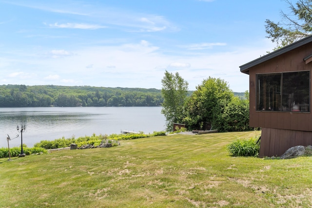 76 Colony Rd, Belgrade, ME 04917 - view of grassy yard with a water view