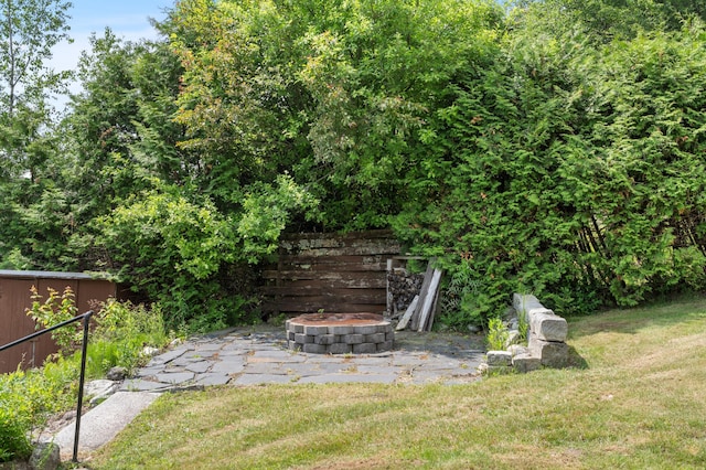 76 Colony Rd, Belgrade, ME 04917 - view of yard with an outdoor fire pit