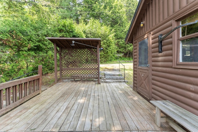76 Colony Rd, Belgrade, ME 04917 - view of wooden terrace