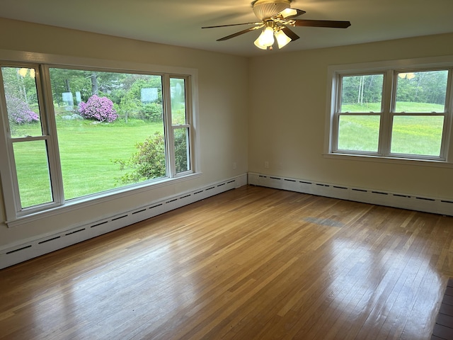 323 Montsweag Rd, Woolwich, ME 04579 - spare room featuring plenty of natural light, hardwood / wood-style flooring, and a ceiling fan