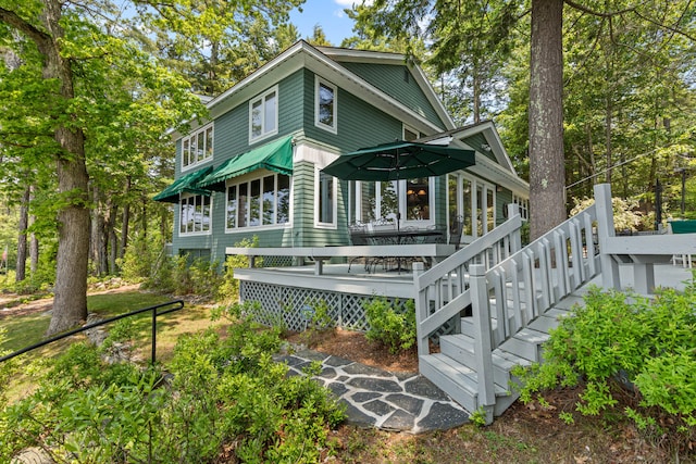 59 Wild Acres Rd, Raymond, ME 04071 - rear view of property featuring a deck