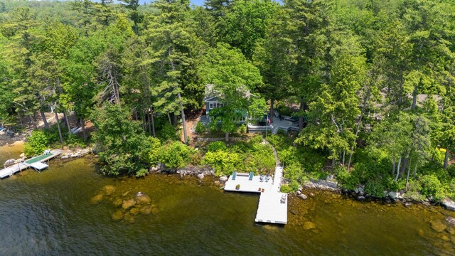 59 Wild Acres Rd, Raymond, ME 04071 - drone / aerial view of a nearby body of water and a heavily wooded area