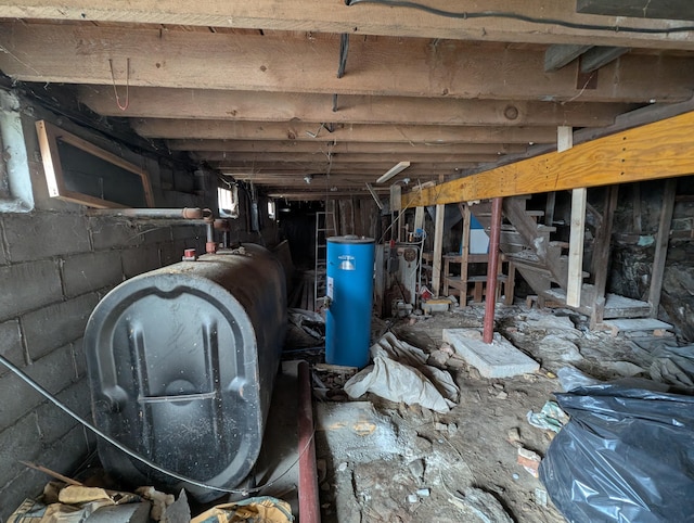 7 Oak St, Biddeford, ME 04005 - below grade area with oil tank and water heater