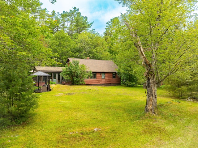 260 Coombs Rd, Brunswick, ME 04011 - view of green lawn featuring a gazebo and a view of trees