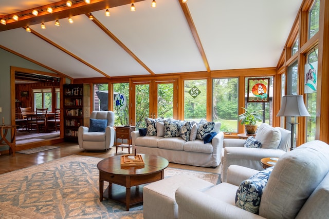 260 Coombs Rd, Brunswick, ME 04011 - living area with wood finished floors and track lighting