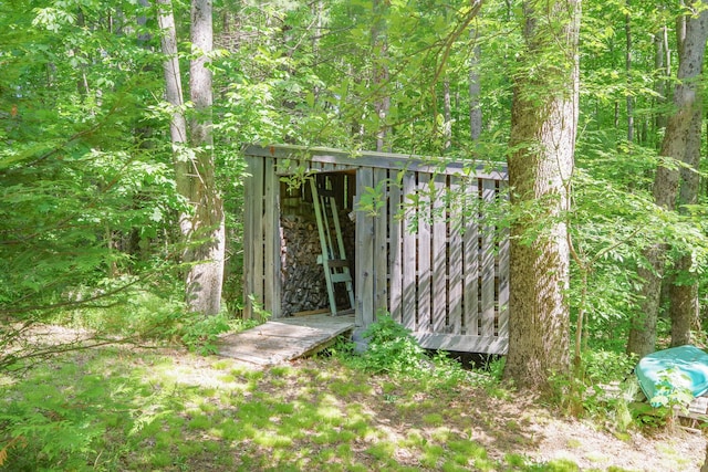 265 Greenacre Rd, Lincolnville, ME 04849 - view of shed with a view of trees