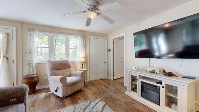 15 Cattail Ln, Monmouth, ME 04259 - living area with wood finished floors and ceiling fan