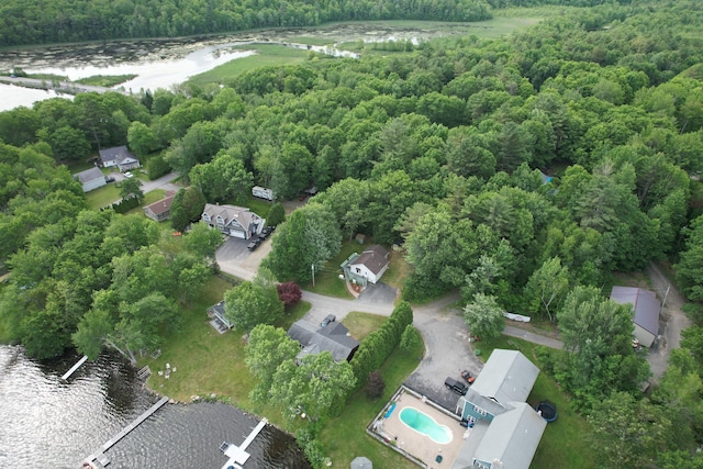 15 Cattail Ln, Monmouth, ME 04259 - aerial overview of property's location with a heavily wooded area and a large body of water