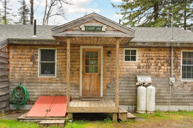 100 Bear Path, Rangeley, ME 04970 - entrance to property with a shingled roof