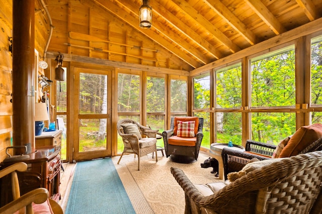 100 Bear Path, Rangeley, ME 04970 - sunroom with healthy amount of natural light and wood ceiling