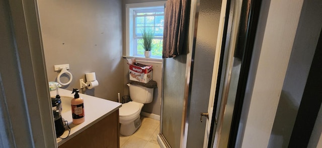 48 Gary St, Paris, ME 04281 - bathroom featuring a stall shower, tile patterned floors, and vanity