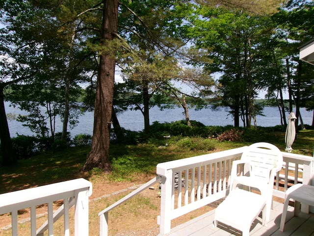 24 Paradise Dr, Monmouth, ME 04259 - wooden terrace with a water view