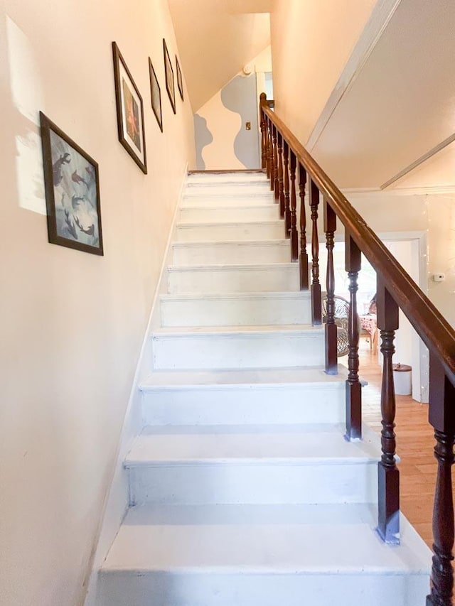 4 E St, Sanford, ME 04073 - staircase with wood finished floors
