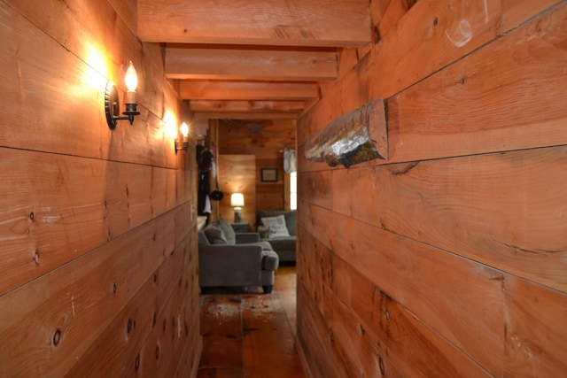 87 Perch Pt, Shapleigh, ME 04076 - corridor featuring wooden walls