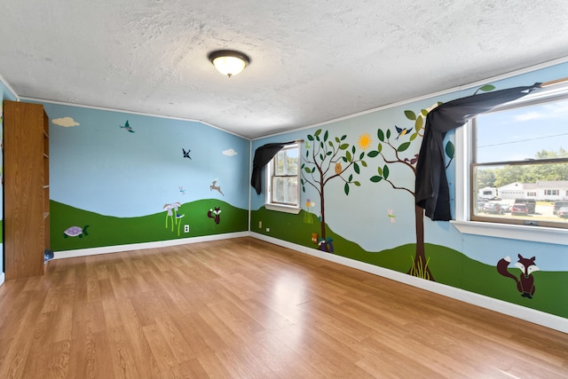 257 N Ave, Skowhegan, ME 04976 - empty room featuring a textured ceiling, wood finished floors, and ornamental molding