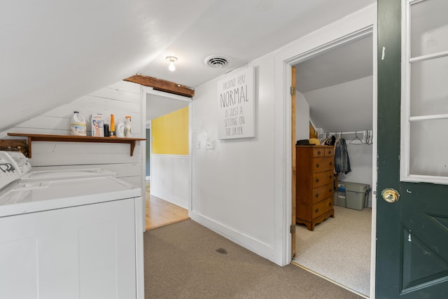 1548 Main St, Readfield, ME 04355 - laundry area with independent washer and dryer and carpet flooring