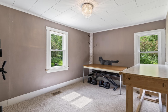 1548 Main St, Readfield, ME 04355 - office with carpet floors and crown molding