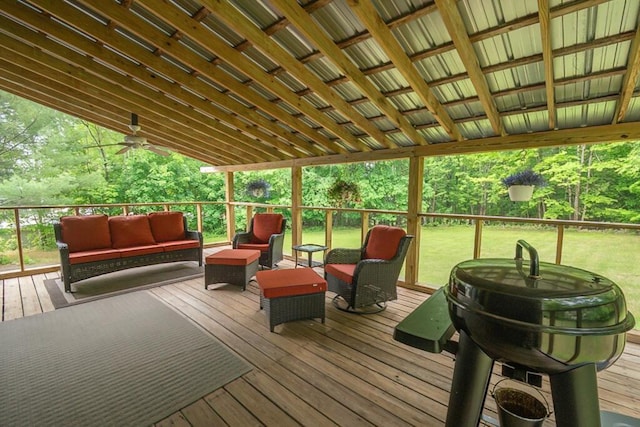 44 Donigan Rd, Moscow, ME 04920 - wooden deck featuring an outdoor living space