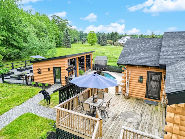 1277 Naples Rd, Harrison, ME 04040 - deck featuring outdoor dining space