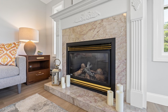96 Frost Hill Ave, Lisbon, ME 04252 - detailed view of a fireplace and wood finished floors