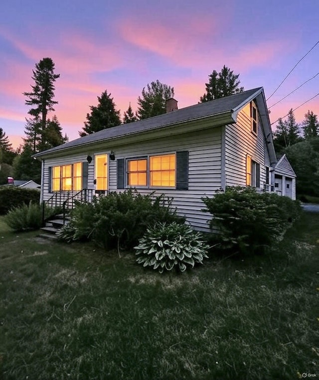 1190 Indian River Rd, Addison, ME 04606 - single story home featuring a chimney and a yard