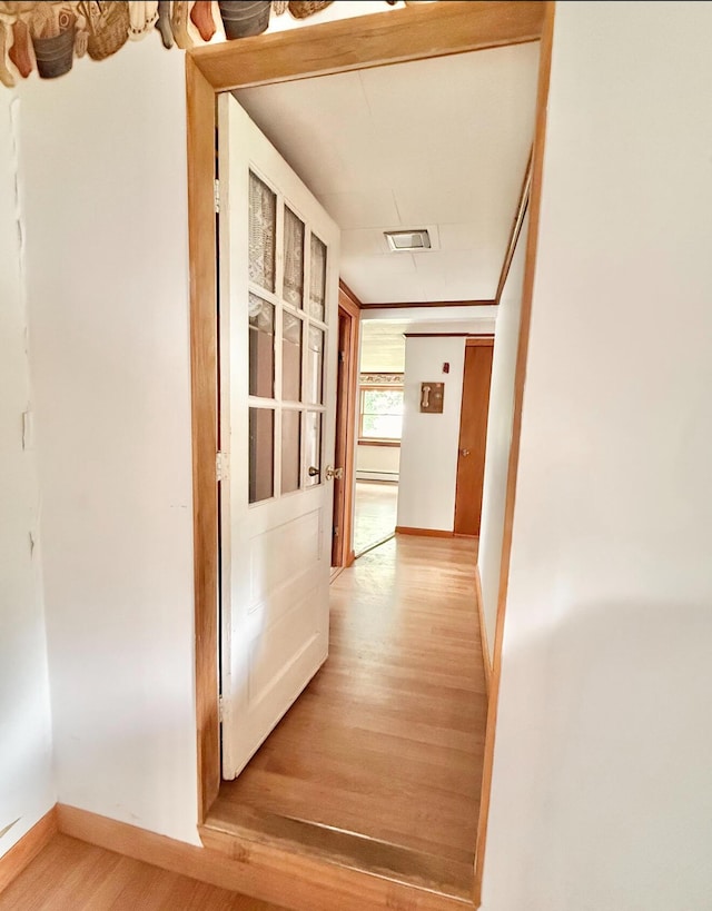 1190 Indian River Rd, Addison, ME 04606 - corridor with light wood-style floors and baseboards