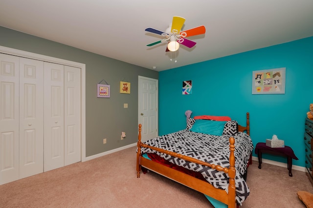 119 Somersworth Rd, North Berwick, ME 03906 - carpeted bedroom with a closet and a ceiling fan