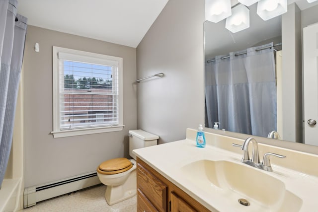 11 Concord Pl Unit 21, Auburn, ME 04210 - full bath with baseboard heating, vanity, and curtained shower