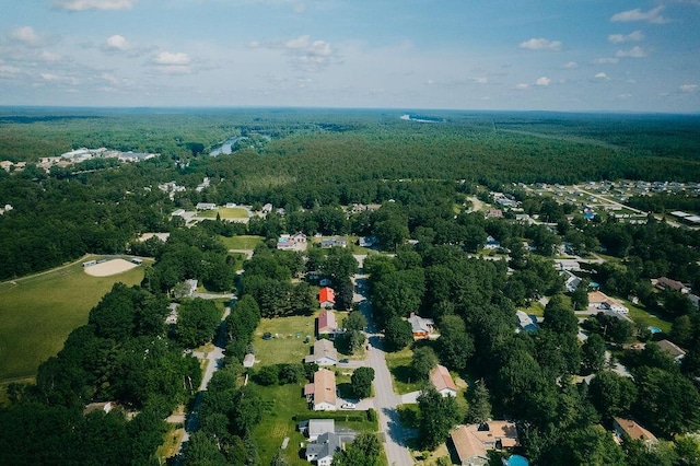 41 Curtis Ln, Milford, ME 04461 - aerial view of property and surrounding area with a heavily wooded area