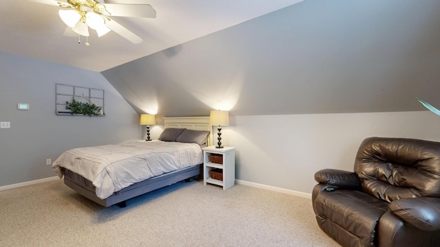 31 Pond Ridge Dr, Lewiston, ME 04240 - carpeted bedroom featuring lofted ceiling and a ceiling fan