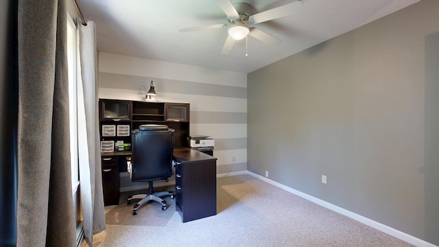 31 Pond Ridge Dr, Lewiston, ME 04240 - office area with a ceiling fan and light colored carpet