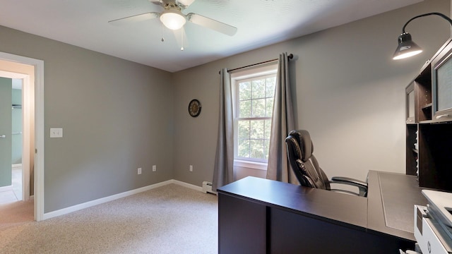 31 Pond Ridge Dr, Lewiston, ME 04240 - unfurnished office featuring ceiling fan, light colored carpet, and a baseboard heating unit