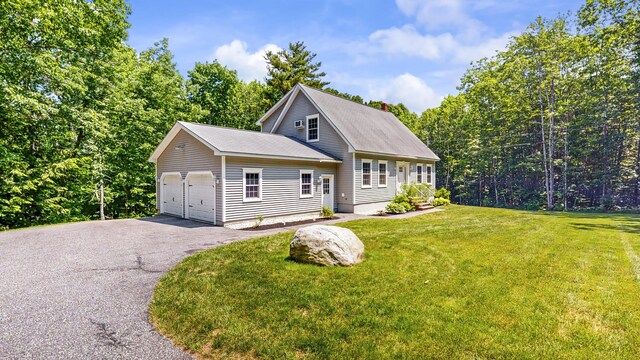 31 Pond Ridge Dr, Lewiston, ME 04240 - view of front of property with a chimney and a front lawn