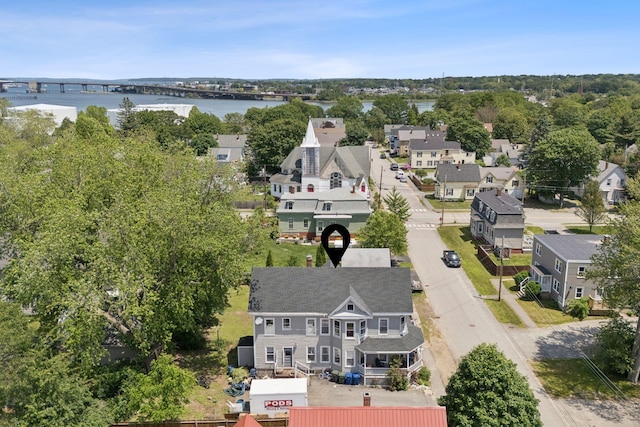 93 Chapel St, South Portland, ME 04106 - aerial view of residential area featuring a large body of water and a notable bridge