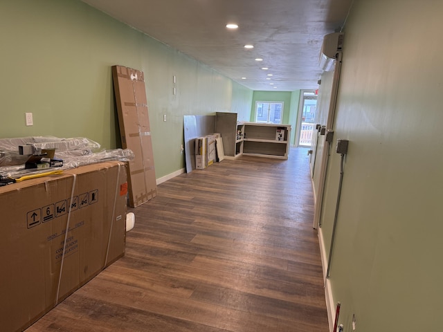 40 Elm St, Waterville, ME 04901 - hallway with dark wood-type flooring and recessed lighting