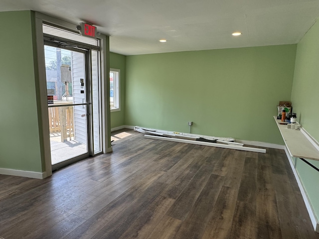 40 Elm St, Waterville, ME 04901 - spare room featuring dark wood-type flooring and recessed lighting