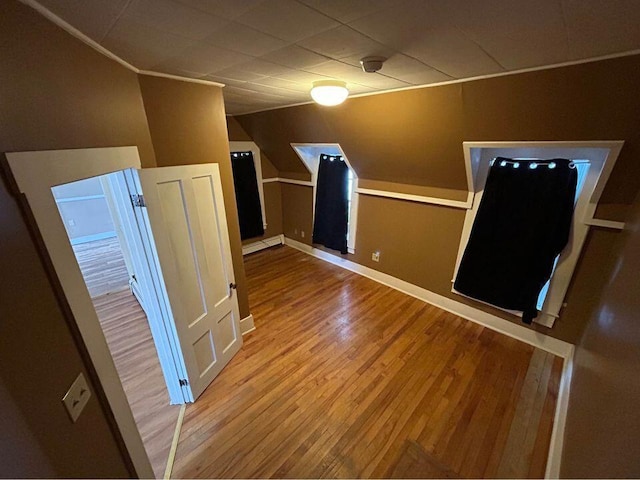 323 Pine St, Dover-Foxcroft, ME 04426 - additional living space featuring wood finished floors and vaulted ceiling