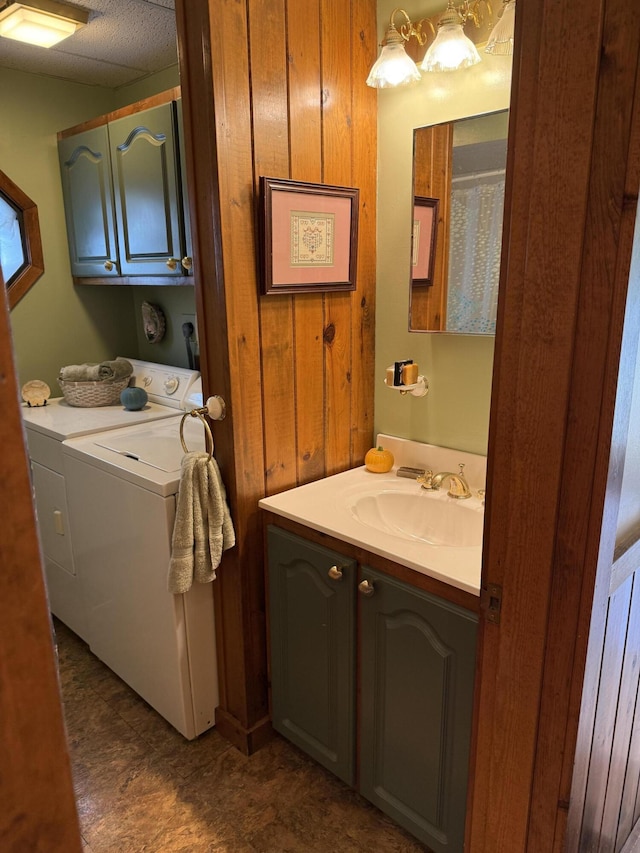 333 Mohawk Rd, Enfield, ME 04493 - laundry area with independent washer and dryer and cabinet space