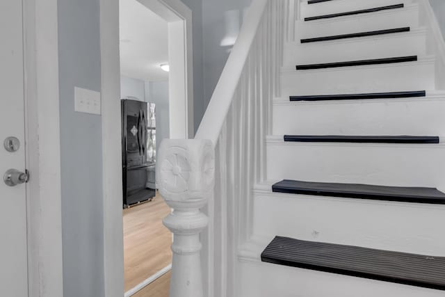 120 Holland St, Lewiston, ME 04240 - staircase with wood finished floors