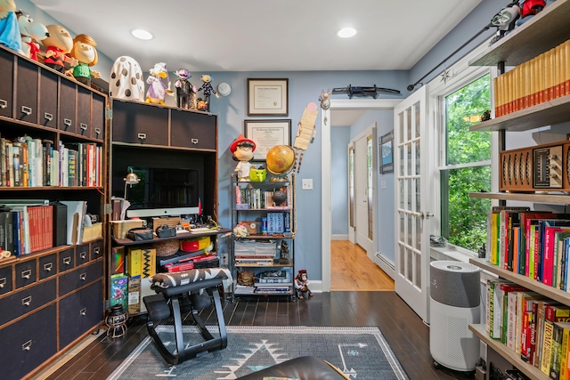 6 Ocean View Dr, Biddeford, ME 04005 - office with hardwood / wood-style flooring, french doors, and recessed lighting