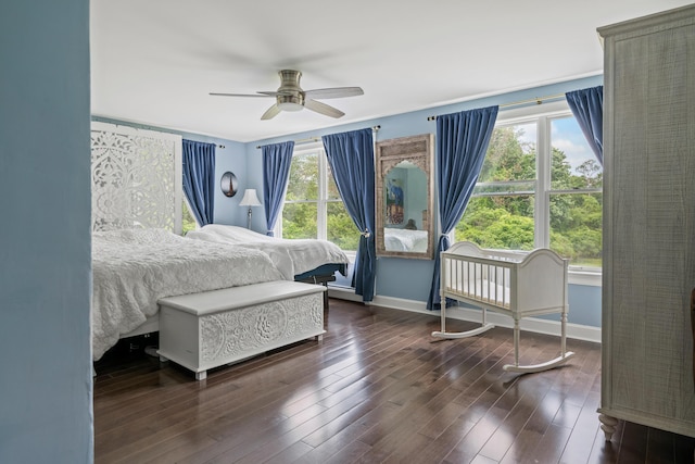 6 Ocean View Dr, Biddeford, ME 04005 - bedroom featuring dark wood finished floors and ceiling fan
